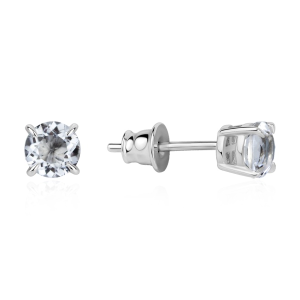 Пусеты из серебра с горным хрусталем в ювелирном интернет-магазине