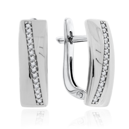 Серьги из серебра с фианитами 2340201466л от KRASNOE, металл Серебро, вставка Фианит