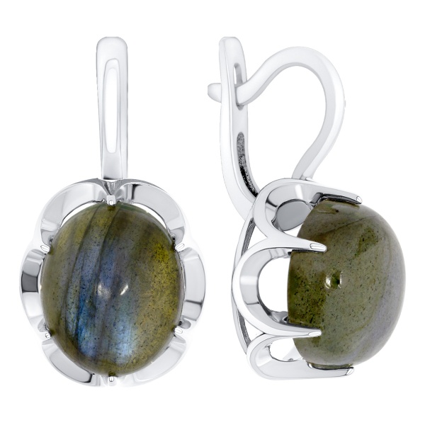 Серьги из серебра с лабрадоритами