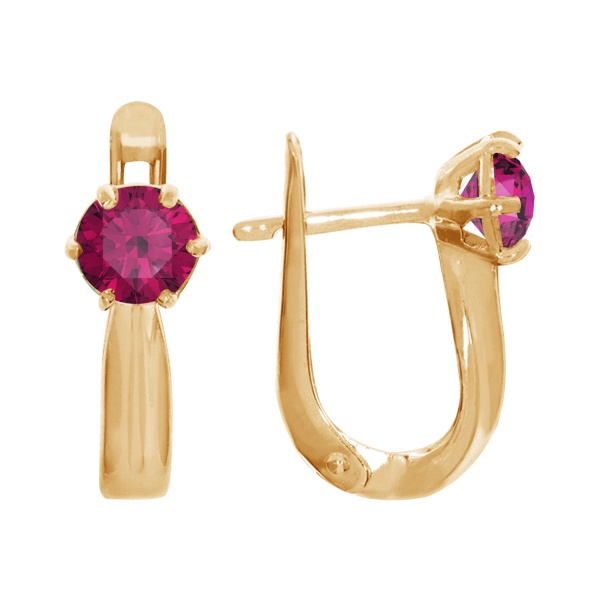 Серьги из серебра с натуральными корундами 3022014154 от KRASNOE, металл Серебро, вставка Рубин