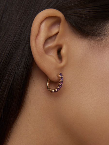 Серьги из серебра с аметист со скидкой