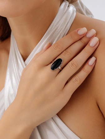 Купить кольцо из серебра с агатом в интернет-магазине KRASNOE