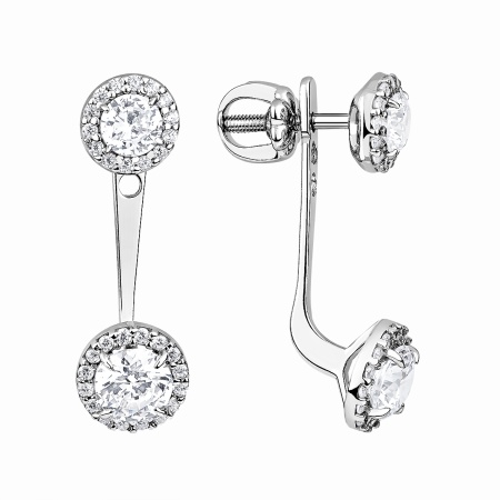 Серьги из серебра с фианитом