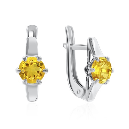 Серьги из серебра с цитринами