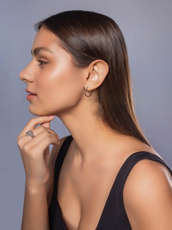 Серьги из серебра без вставок 2340401893 от KRASNOE, металл Серебро, вставка Без вставок