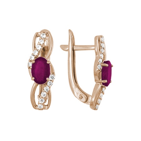 Серьги из серебра с корундом 3982013129л-10 от KRASNOE, металл Серебро, вставка Корунд Натур.