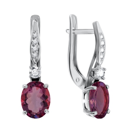 Серьги из серебра с фианитами и кристалл ювелирныйами 2340290188л-33 от KRASNOE, металл Серебро, вставка Кристалл ювелирный