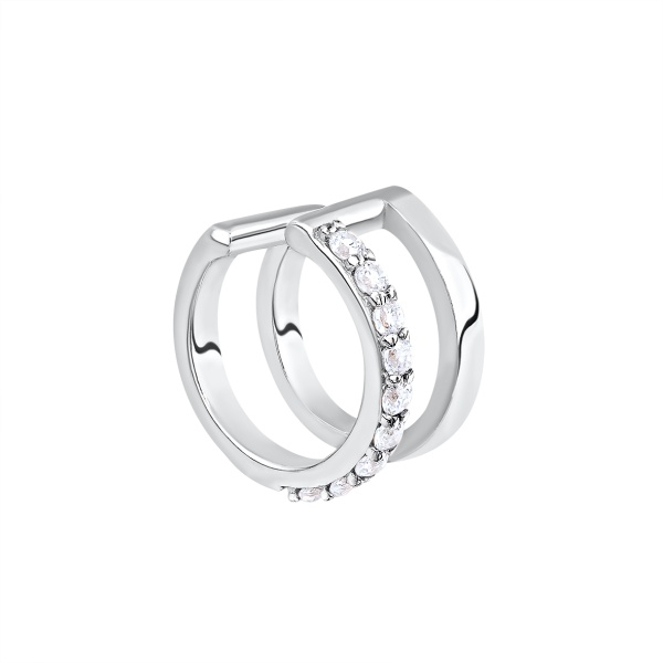 Серьги из серебра с фианитами