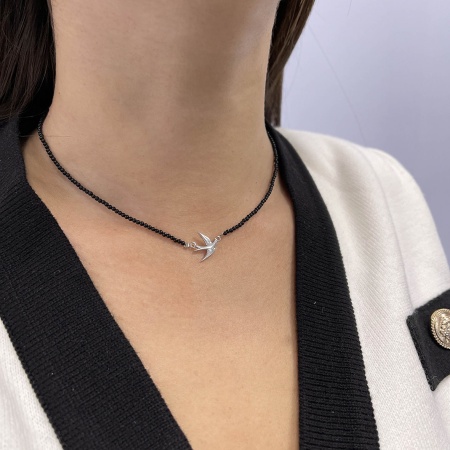 Колье из серебра с агатами