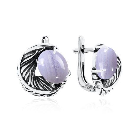 Серьги из серебра с агатами