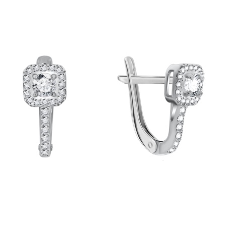 Серьги из серебра с фианитом
