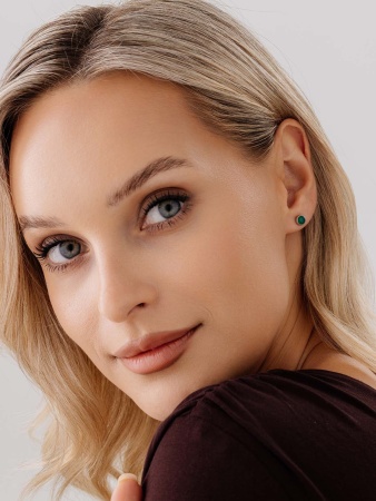 Пусеты из серебра с агатами П340392550-1-60 от KRASNOE, металл Серебро, вставка Агат