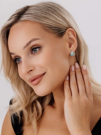 Серьги из серебра с амазонитами