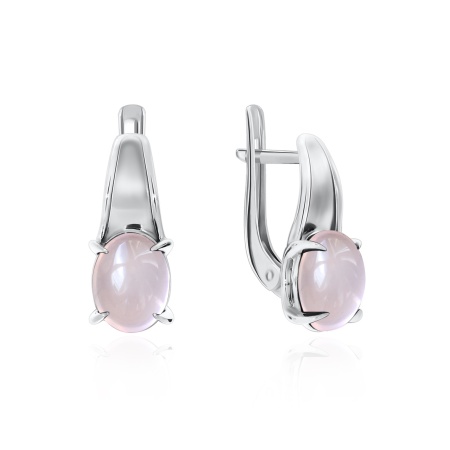 Серьги из серебра с кварцем