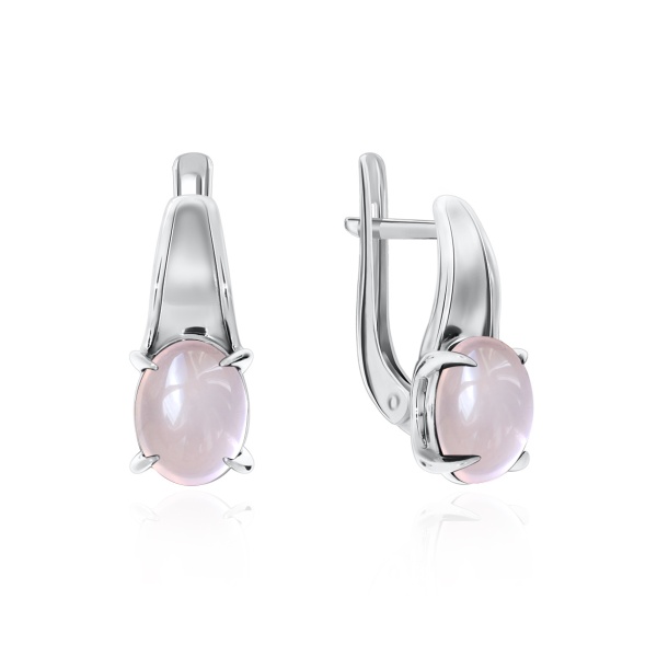 Серьги из серебра с кварцем