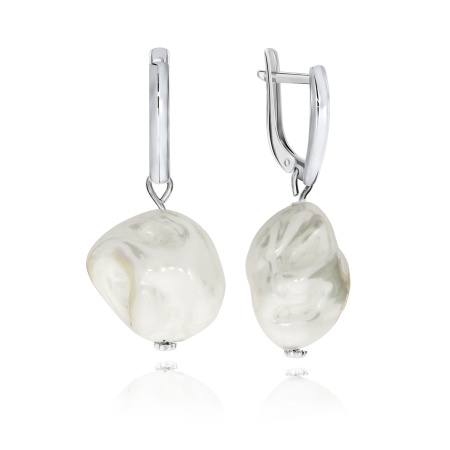 Серьги из серебра с жемчугом 2340241302-3 от KRASNOE, металл Серебро, вставка Жемчуг Имитация