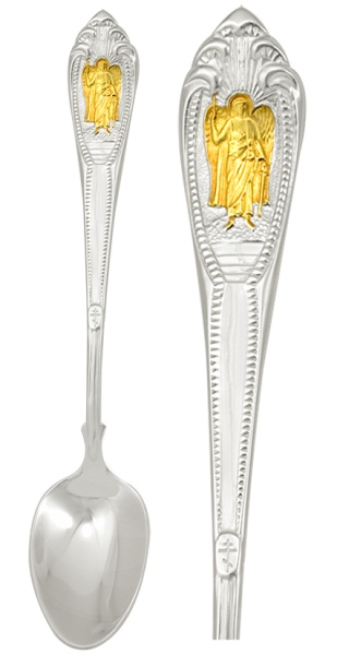 Православная ложка из серебра без вставок