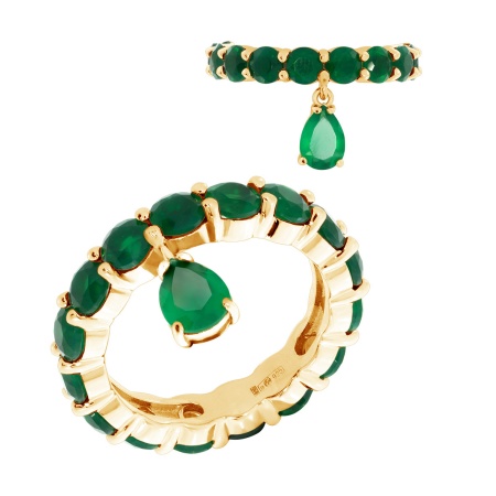 Кольцо из серебра с агатами со скидкой