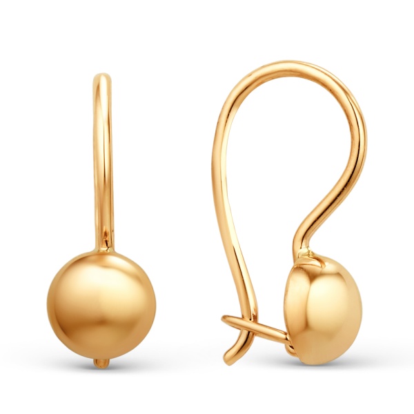 Серьги из золота без вставок 002115-1000 от KRASNOE, металл Золото, вставка  Серьги из золота без вставок 002115-1000 от KRASNOE, металл Золото, вставка