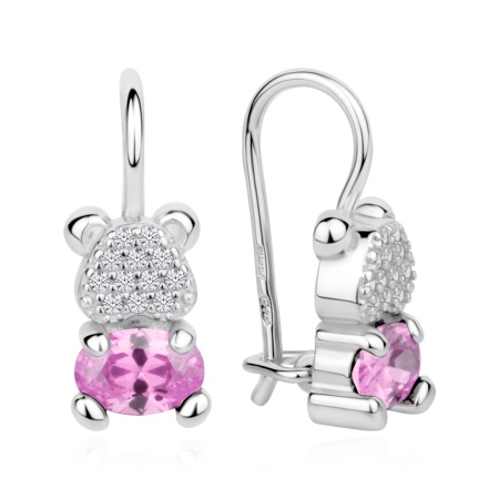 Серьги из серебра с фианитами