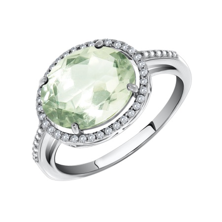 Купить кольцо из серебра с кварцем и фианитами в интернет-магазине KRASNOE