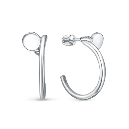 Серьги из серебра без вставок с0505017 от KRASNOE, металл Серебро, вставка Без вставок