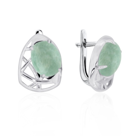 Серьги из серебра с амазонитом