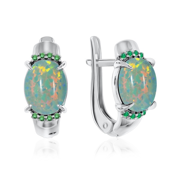 Серьги из серебра с опалом 2340250371л-61 от KRASNOE, металл Серебро, вставка Опал Серьги из серебра с опалом 2340250371л-61 от KRASNOE, металл Серебро, вставка Опал