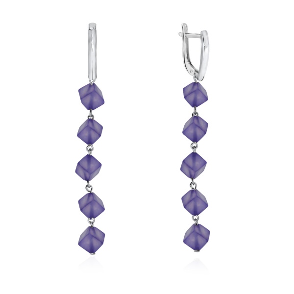 Серьги из серебра с агатами 2340390649-2 от KRASNOE, металл Серебро, вставка Агат