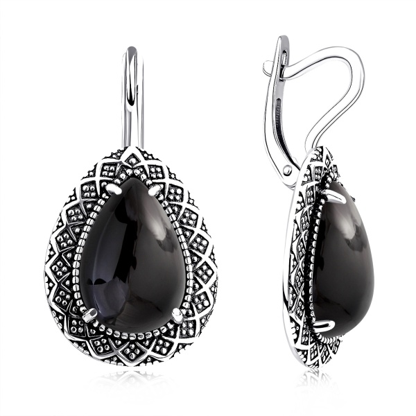 Серьги из серебра с агатами в ювелирном интернет-магазине