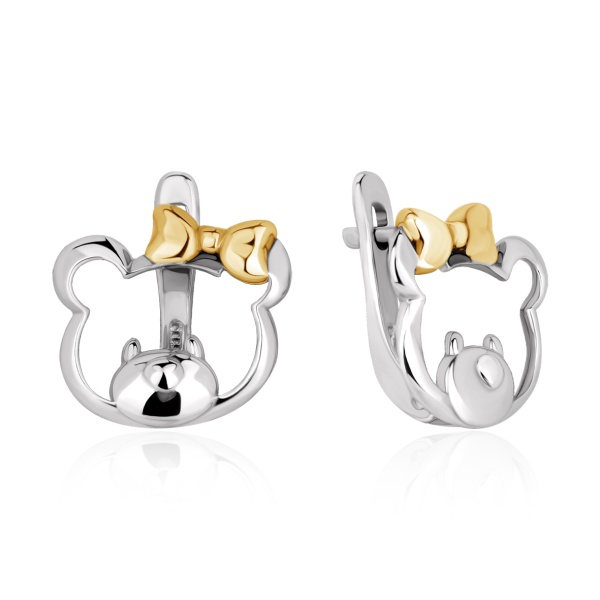 Серьги из серебра без вставок 2350405228 от KRASNOE, металл Серебро, вставка Без вставок