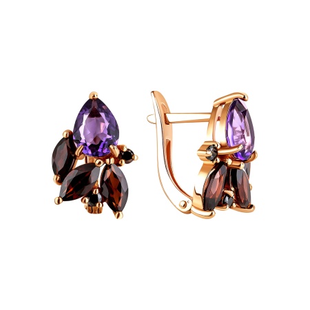 Серьги из серебра с аметист со скидкой