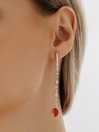 Серьги из серебра с агатом 2340391513-40 от KRASNOE, металл Серебро, вставка Агат