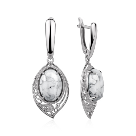 Серьги из серебра с кахолонгом