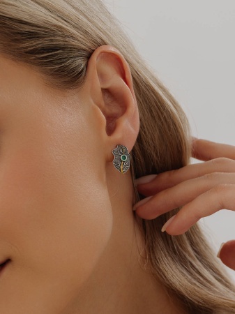 Серьги из серебра с агатами