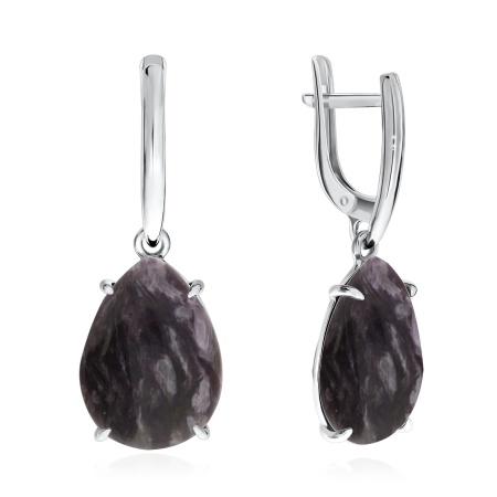 Серьги из серебра с чароитами 2340460500-1 от KRASNOE, металл Серебро, вставка Чароит