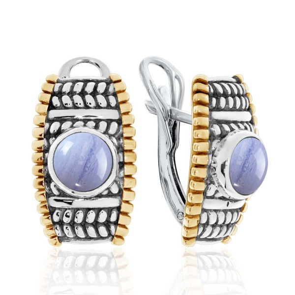 Серьги из серебра с агатами 2317391755-84 от KRASNOE, металл Серебро, вставка Агат