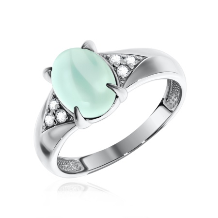 Купить кольцо из серебра с агатом и фианитами в интернет-магазине KRASNOE