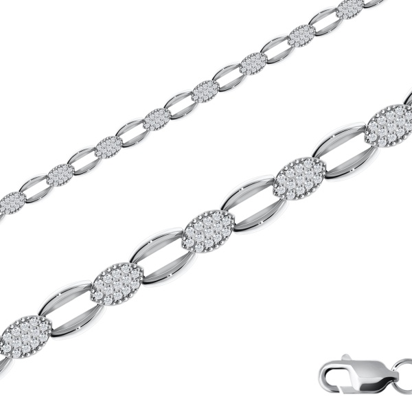 Купить браслет из серебра с фианитами