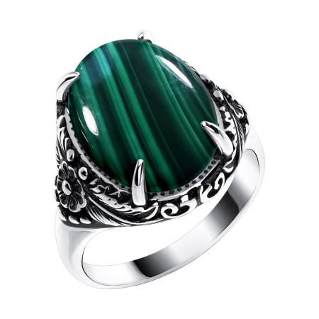 Купить кольцо из серебра с малахитом в интернет-магазине KRASNOE