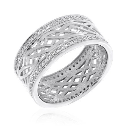 Купить кольцо из серебра с фианитами в интернет-магазине KRASNOE