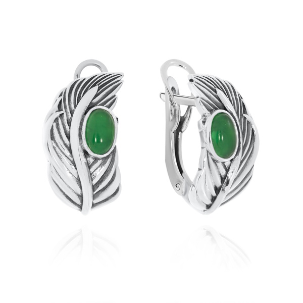 Серьги из серебра с агатами