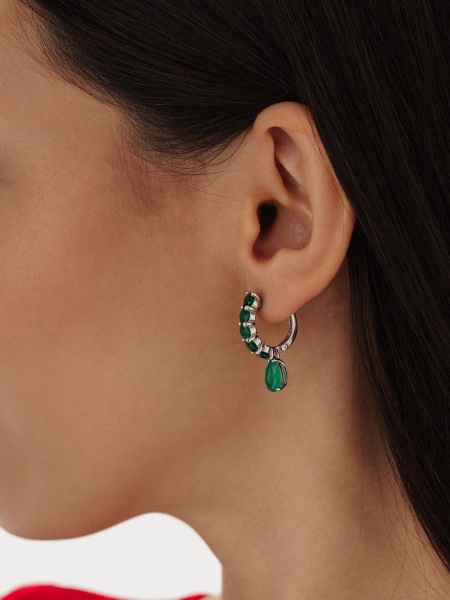 Серьги из серебра с агатами