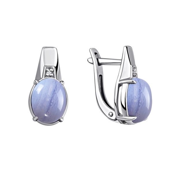 Серьги из серебра с агатами и фианитами 2340391973-84 от KRASNOE, металл Серебро, вставка Агат