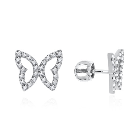 Пусеты из серебра с фианитами со скидкой Пусеты из серебра с фианитами со скидкой