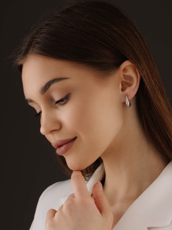 Серьги из серебра без вставок 2340401270 от KRASNOE, металл Серебро, вставка Без вставок Серьги из серебра без вставок 2340401270 от KRASNOE, металл Серебро, вставка Без вставок