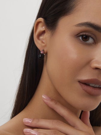 Серьги из серебра с агатами и фианитами 2340391396-1-20 от KRASNOE, металл Серебро, вставка Агат