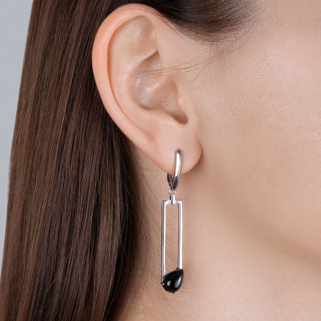 Серьги из серебра с агатами