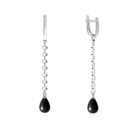 Серьги из серебра с агатами и фианитами 2340390613-2-20 от KRASNOE, металл Серебро, вставка Агат