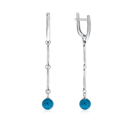 Серьги из серебра с бирюзой со скидкой